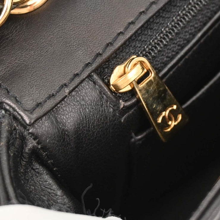 Chanel Black Calfskin Wild Stitch Choco Bar Single Flap Shoulder Bag 177181