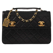 Chanel Black Lambskin 2way Handbag 177240