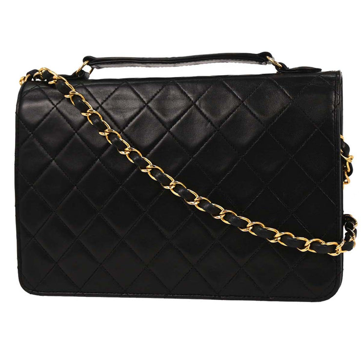 Chanel Black Lambskin 2way Handbag 177240