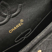 Chanel Black Denim Medium Classic Double Flap Shoulder Bag 177257