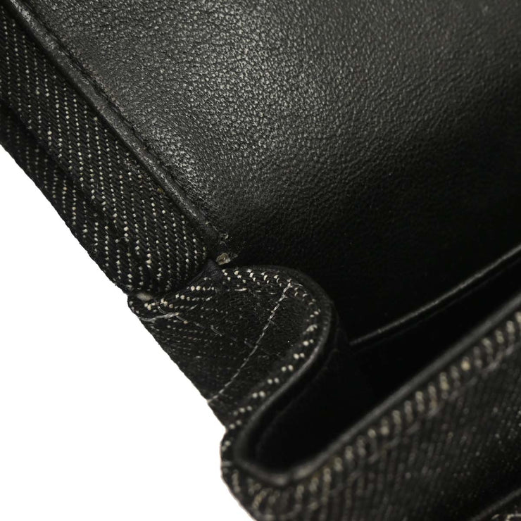 Chanel Black Denim Medium Classic Double Flap Shoulder Bag 177257