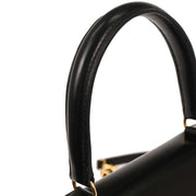 Hermes Black Box Calf Mini Kelly 20 2way Sellier Handbag 177268