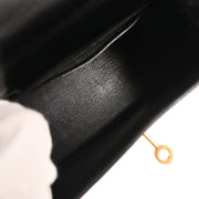 Hermes Black Box Calf Mini Kelly 20 2way Sellier Handbag 177268