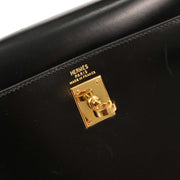 Hermes Black Box Calf Mini Kelly 20 2way Sellier Handbag 177268