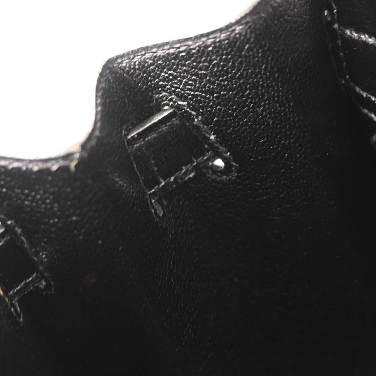 Hermes Black Box Calf Mini Kelly 20 2way Sellier Handbag 177268