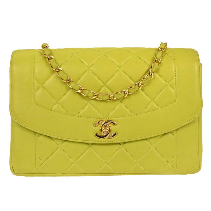 Chanel Light Green Lambskin Medium Diana Shoulder Bag 177278