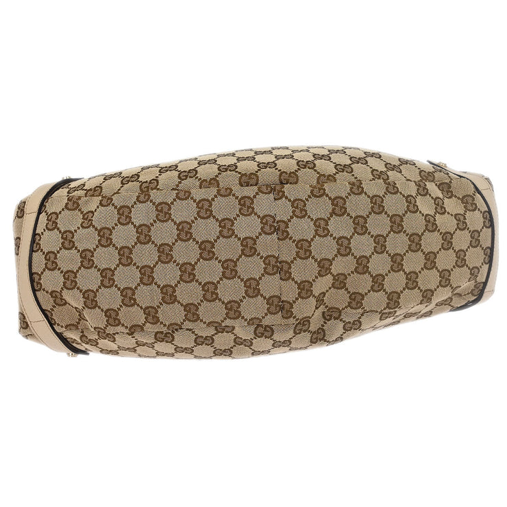 Gucci Beige Canvas GG Hobo Handbag 130736 3444 177282