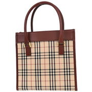 Burberry Beige Burberry Check Tote Handbag 177301