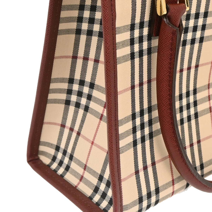 Burberry Beige Burberry Check Tote Handbag 177301