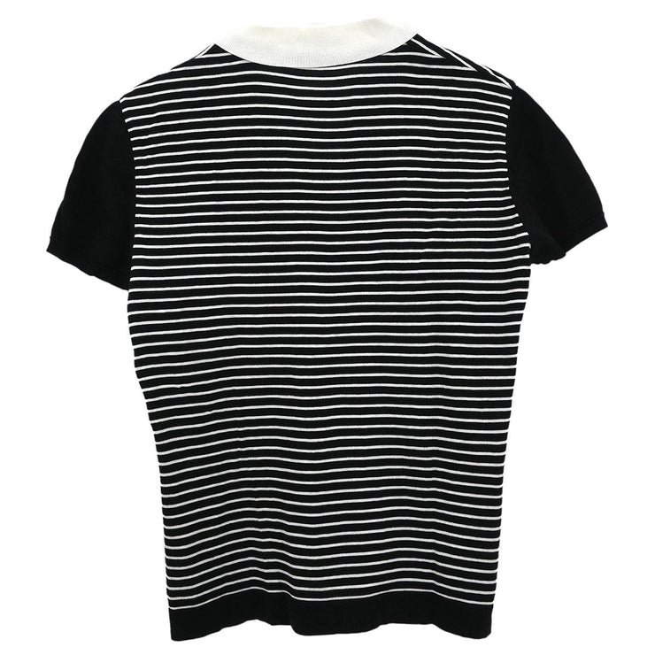 Chanel Short Sleeve Polo Shirt Top Black #42 177314