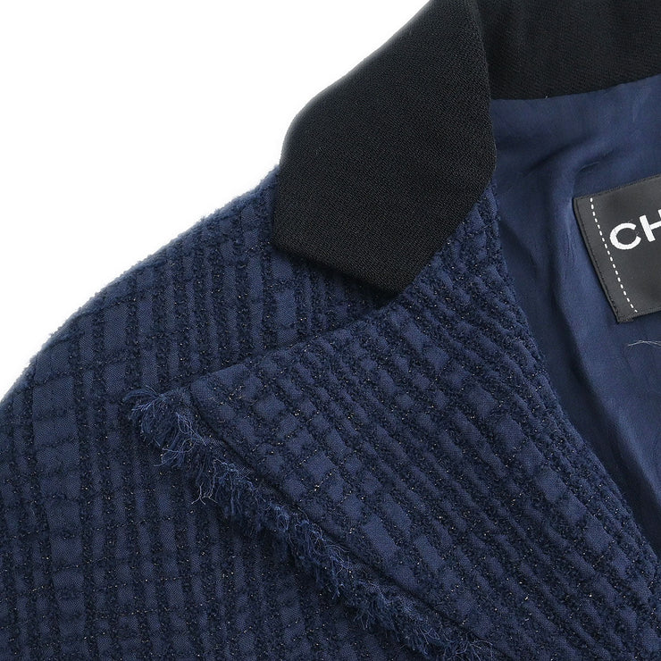 Chanel Single Breasted Jacket Navy P40490V29266 #34 177317