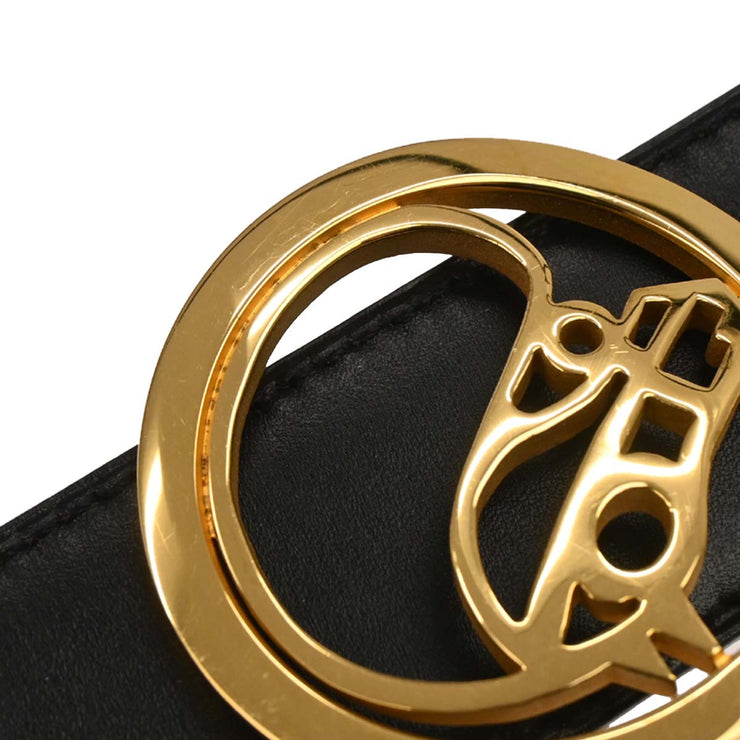 Hermes Black Box Calf Cheval Horse Buckle Belt #70 Small Good Circle:U M0 177322