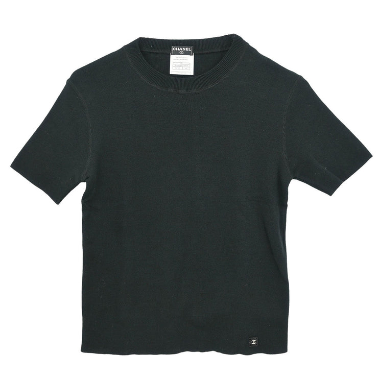 Chanel Short Sleeve T-shirt Top Black 02C #40 177329