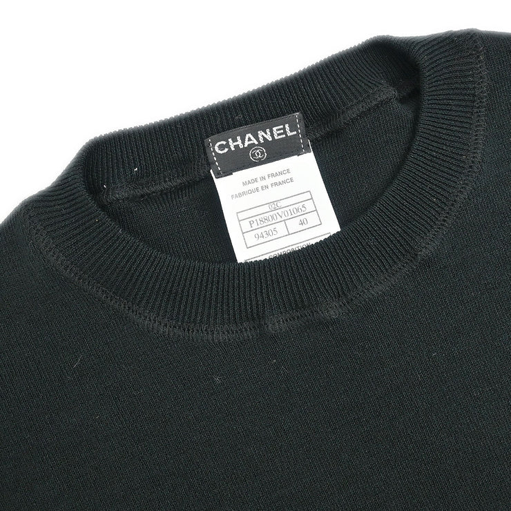 Chanel Short Sleeve T-shirt Top Black 02C #40 177329
