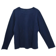 Yves Saint Laurent T-shirt Top Navy SF59-456 #L 177346