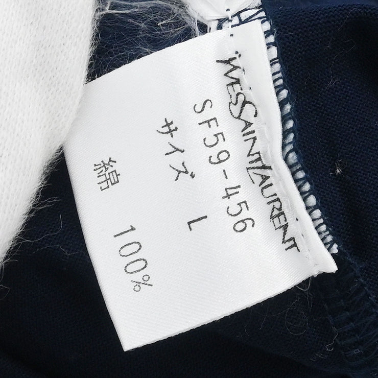 Yves Saint Laurent T-shirt Top Navy SF59-456 #L 177346