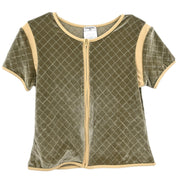 Chanel Zip Up Short Sleeve Jacket Gray 05C #42 177354