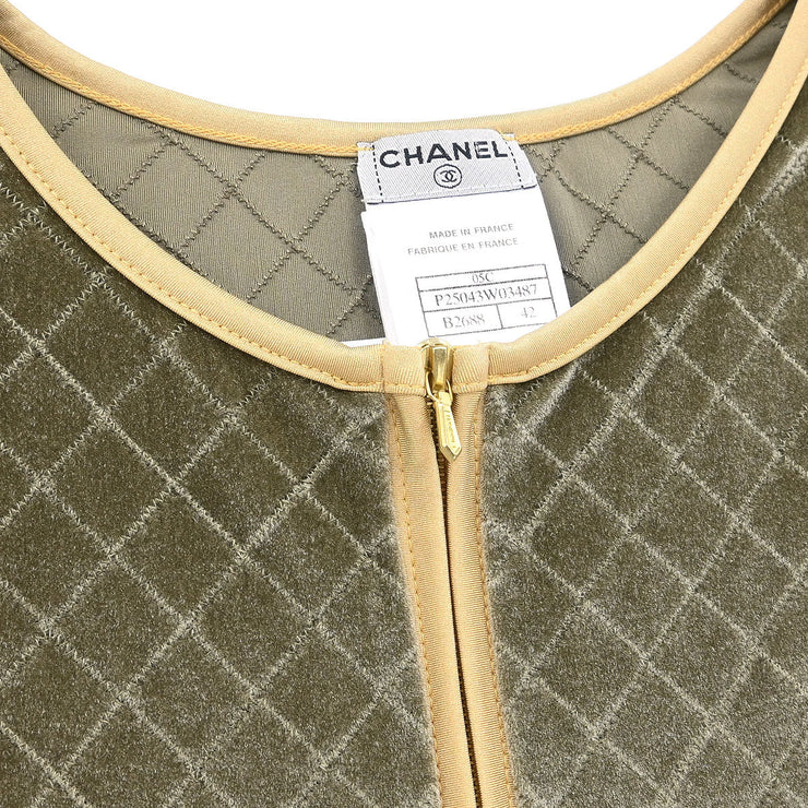 Chanel Zip Up Short Sleeve Jacket Gray 05C #42 177354