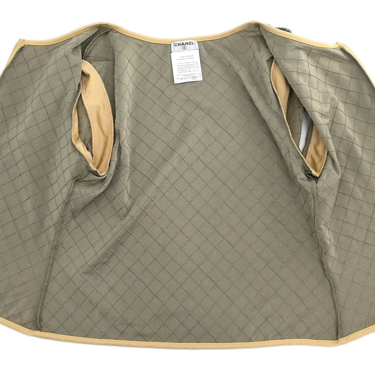 Chanel Zip Up Short Sleeve Jacket Gray 05C #42 177354