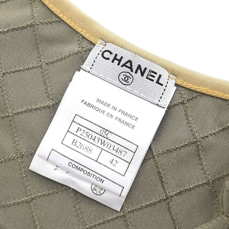 Chanel Zip Up Short Sleeve Jacket Gray 05C #42 177354