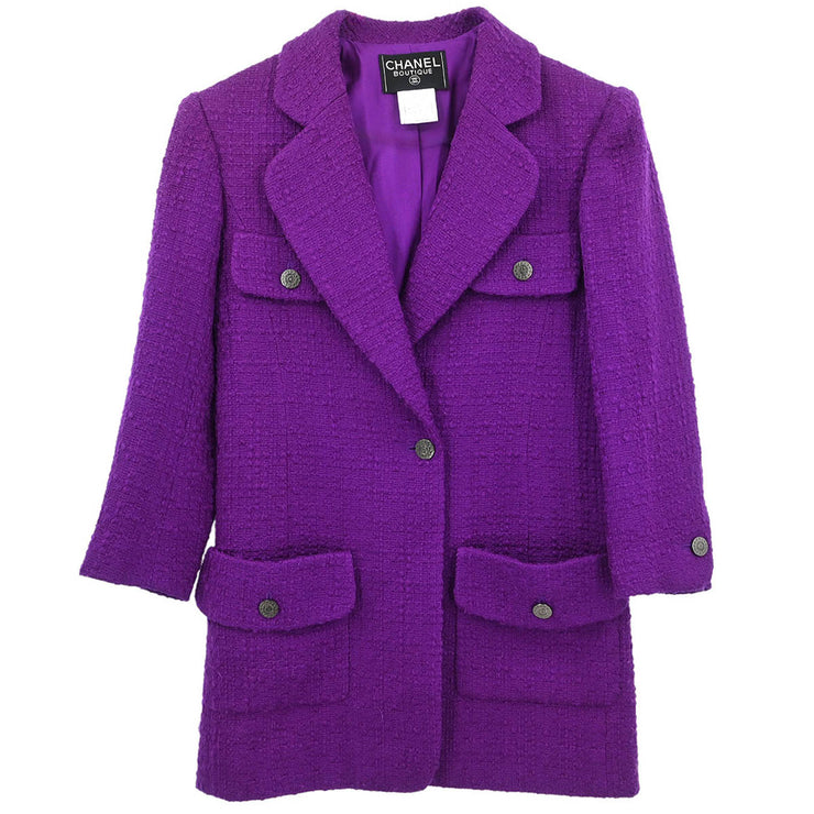 Chanel Jacket Coat Purple 97A #36 177364