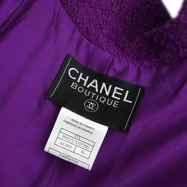 Chanel Jacket Coat Purple 97A #36 177364