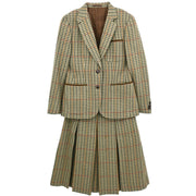 Burberrys Setup Suit Jacket Skirt Brown FJ016-682 FX077-682 #34-36 #32 177371