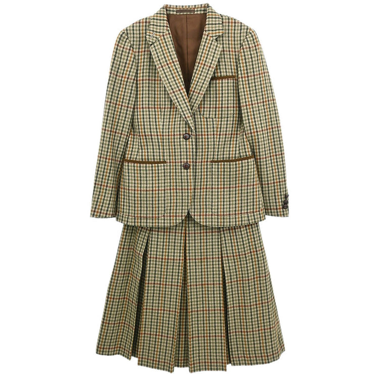Burberrys Setup Suit Jacket Skirt Brown FJ016-682 FX077-682 #34-36 #32 177371