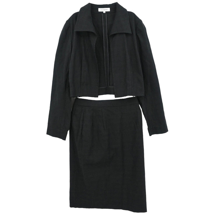 Yves Saint Laurent Setup Suit Jacket Skirt Black NA135-327 NE010-327 #36 177372