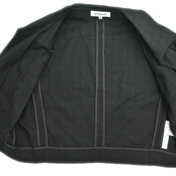 Yves Saint Laurent Setup Suit Jacket Skirt Black NA135-327 NE010-327 #36 177372