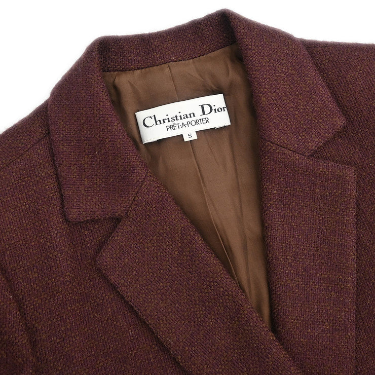 Christian Dior Double Breasted Jacket Brown C-TK-286 #S 177376