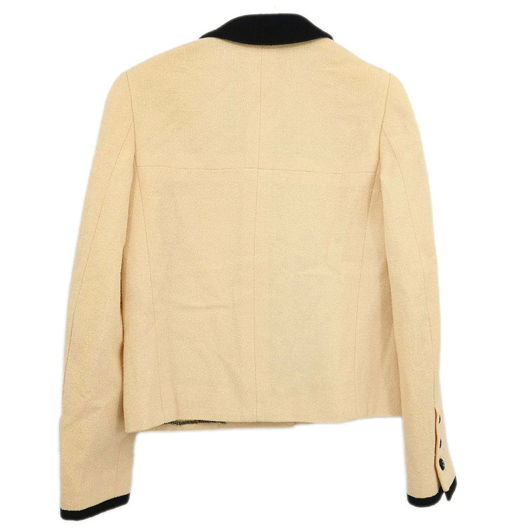 Chanel Single Breasted Jacket Off-white 96P #36 177380
