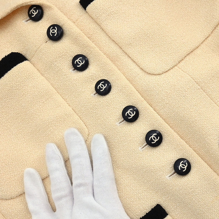 Chanel Single Breasted Jacket Off-white 96P #36 177380