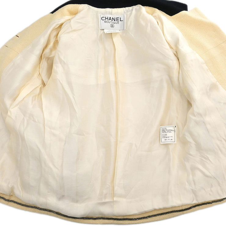 Chanel Single Breasted Jacket Off-white 96P #36 177380