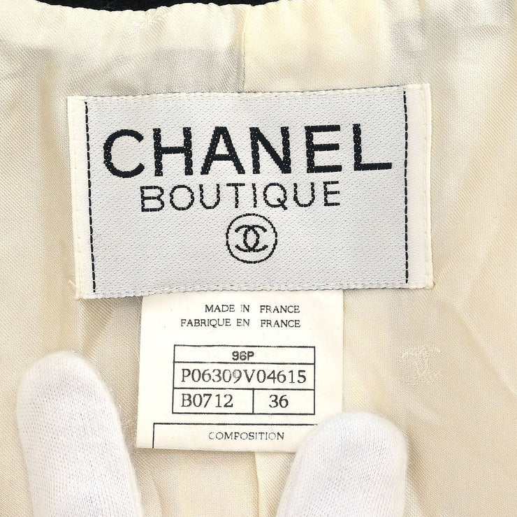 Chanel Single Breasted Jacket Off-white 96P #36 177380