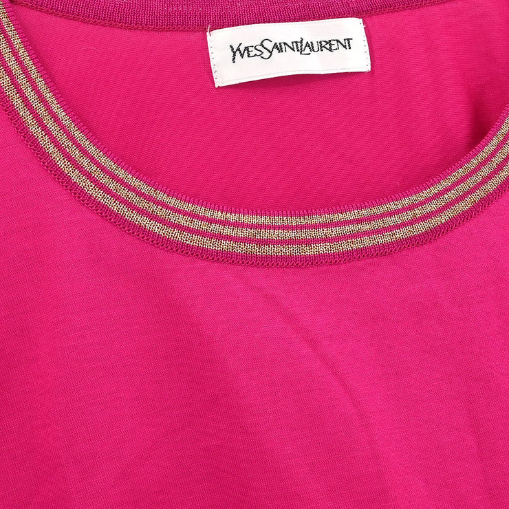 Yves Saint Laurent T-shirt Top Pink WNG8-103 #M 177382