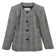 Yves Saint Laurent Collarless Jacket Black HZ107-892 #S 177386