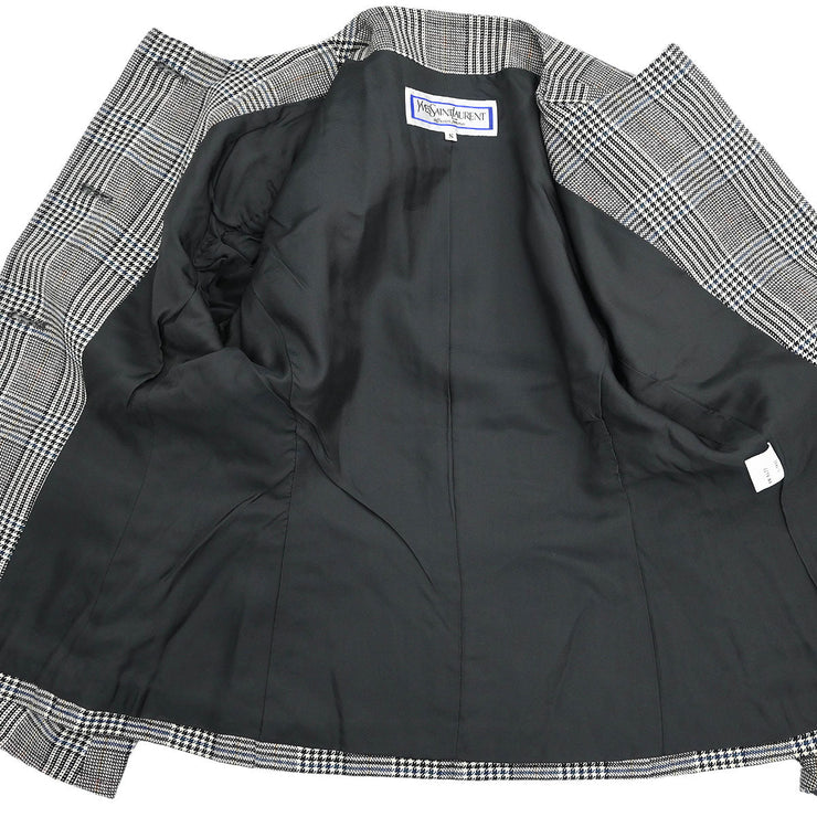 Yves Saint Laurent Collarless Jacket Black HZ107-892 #S 177386