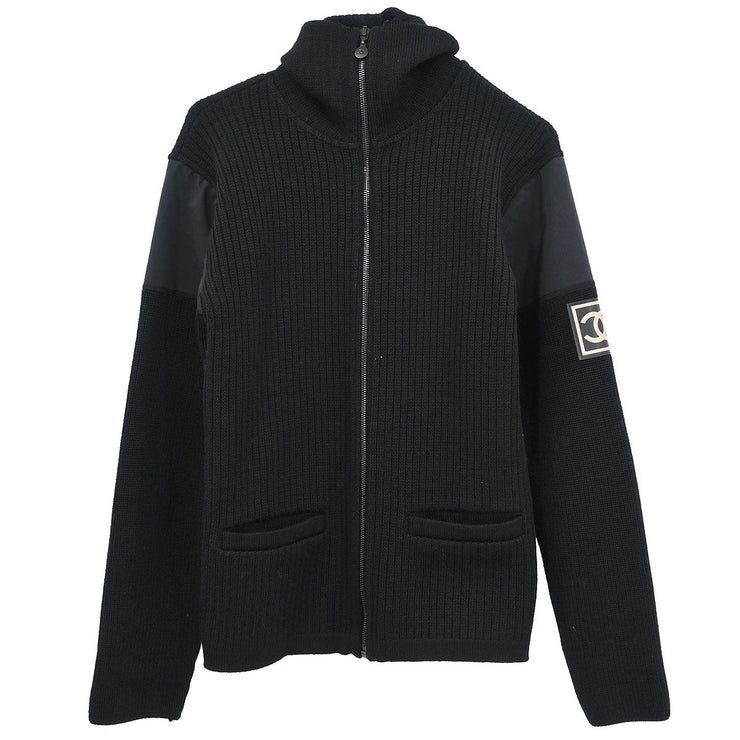 Chanel Sport Line Zip Up Jacket Black 02A #38 177389