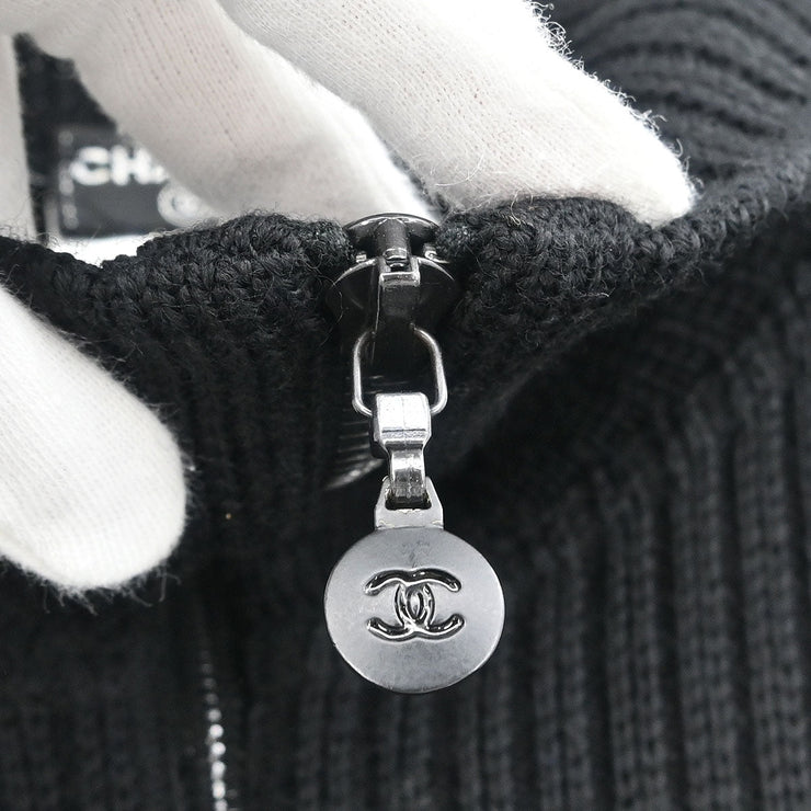 Chanel Sport Line Zip Up Jacket Black 02A #38 177389