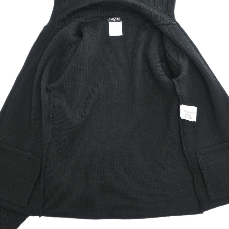 Chanel Sport Line Zip Up Jacket Black 02A #38 177389
