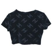 Chanel Short Sleeve Top Cropped Black #40 177396
