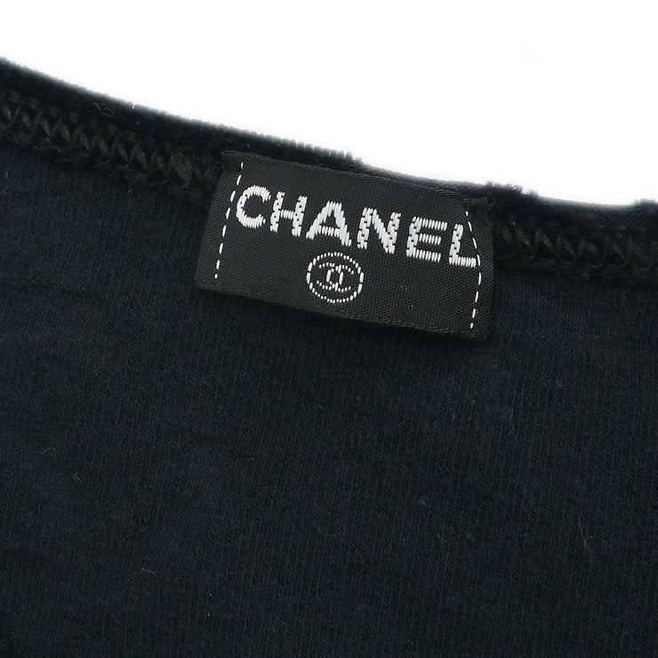 Chanel Short Sleeve Top Cropped Black #40 177396