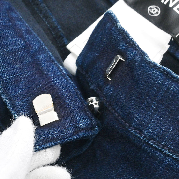 Chanel Long Denim Pants Indigo 06A #34 177398