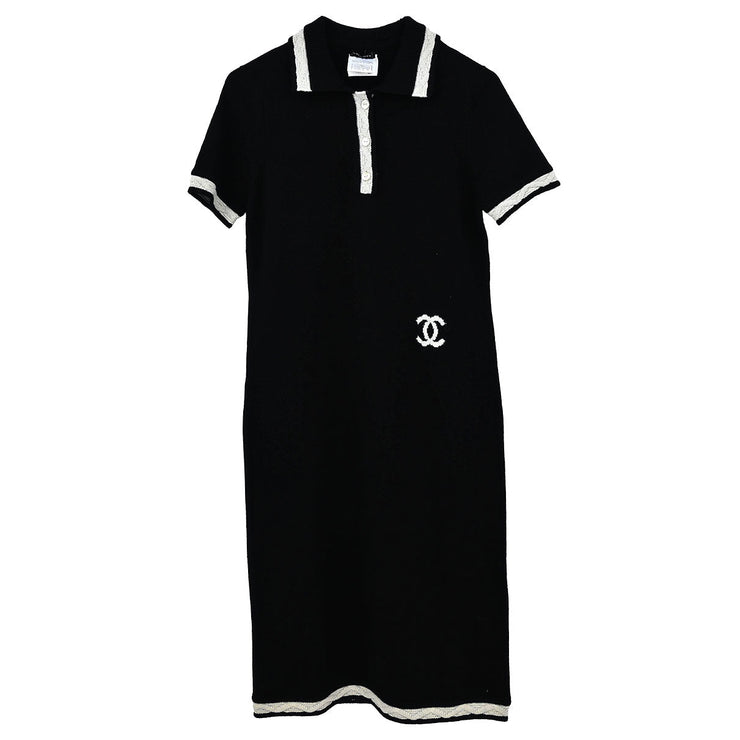 Chanel Short Sleeve Dress Black 04A #38 177399