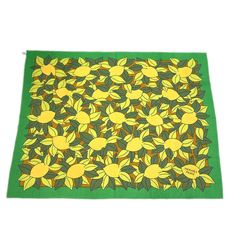 Hermes Pareo Stole Lemon Green Small Good 177407