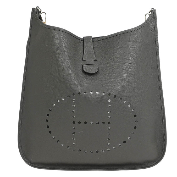 Hermes Graphite Epsom Evelyne 2 TGM Shoulder Bag RB Square:K  177419