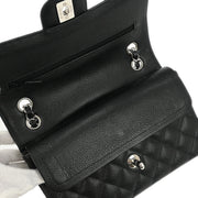 Chanel Black Calfskin Small Classic Double Flap Shoulder Bag 177433