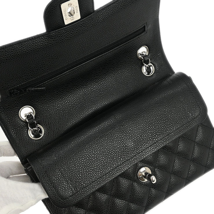 Chanel Black Calfskin Small Classic Double Flap Shoulder Bag 177433