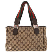 Gucci Beige Canvas GG Sherry Line Tote Handbag 145810 002122 177435